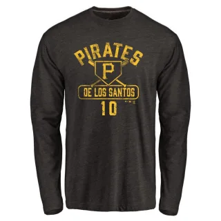 Men's Pittsburgh Pirates Yordany De Los Santos Black Base Runner Long Sleeve T-Shirt