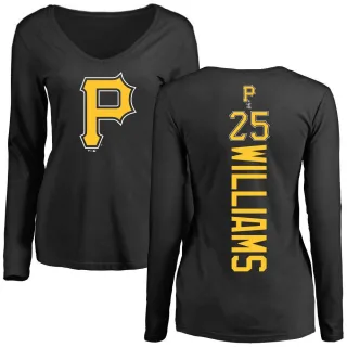 Women's Pittsburgh Pirates Alika Williams Black Backer Slim Fit Long Sleeve T-Shirt