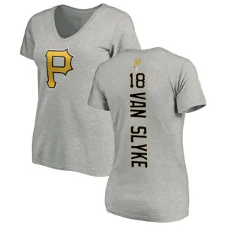 Women's Pittsburgh Pirates Andy Van Slyke Ash Backer Slim Fit T-Shirt