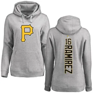 Women's Pittsburgh Pirates Aramis Ramirez Ash Backer Pullover Hoodie