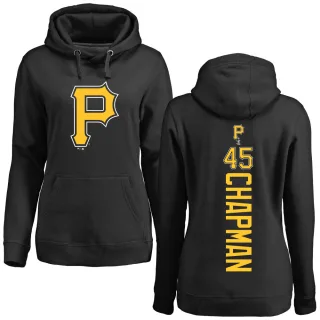 Women's Pittsburgh Pirates Aroldis Chapman Black Backer Pullover Hoodie