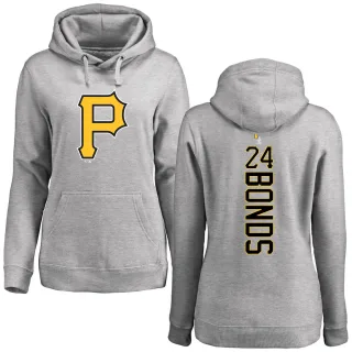 Women's Pittsburgh Pirates Barry Bonds Ash Backer Pullover Hoodie