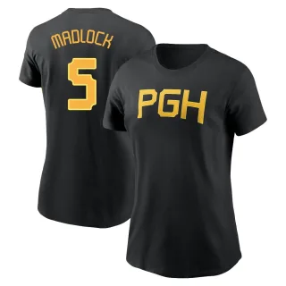 Women's Pittsburgh Pirates Bill Madlock Black 2023 City Connect Wordmark T-Shirt