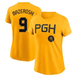 Women's Pittsburgh Pirates Bill Mazeroski Gold 2023 City Connect T-Shirt