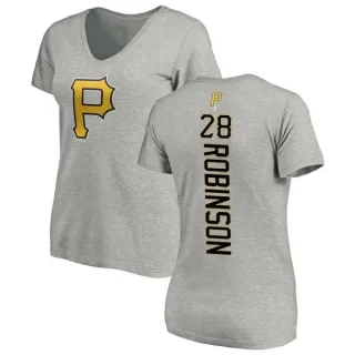 Women's Pittsburgh Pirates Bill Robinson Ash Backer Slim Fit T-Shirt