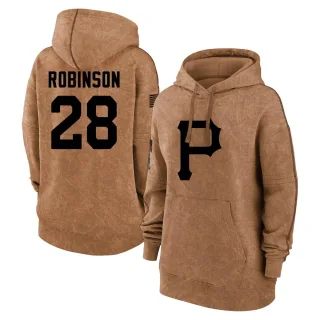 Women's Pittsburgh Pirates Bill Robinson Brown 2023 Salute to Service Pullover Hoodie