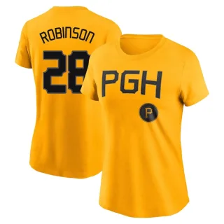 Women's Pittsburgh Pirates Bill Robinson Gold 2023 City Connect T-Shirt