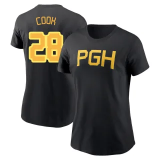 Women's Pittsburgh Pirates Billy Cook Black 2023 City Connect Wordmark T-Shirt