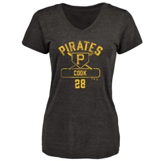 Women's Pittsburgh Pirates Billy Cook Black Base Runner T-Shirt