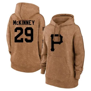 Women's Pittsburgh Pirates Billy McKinney Brown 2023 Salute to Service Pullover Hoodie