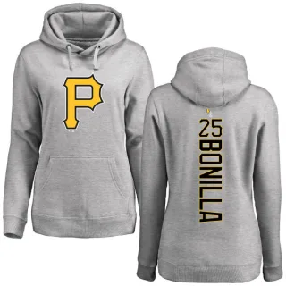 Women's Pittsburgh Pirates Bobby Bonilla Ash Backer Pullover Hoodie