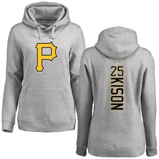 Women's Pittsburgh Pirates Bruce Kison Ash Backer Pullover Hoodie