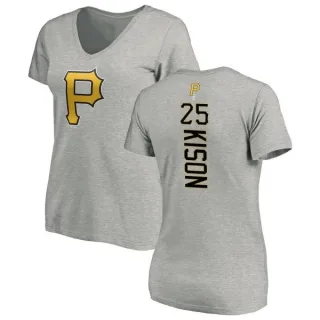 Women's Pittsburgh Pirates Bruce Kison Ash Backer Slim Fit T-Shirt