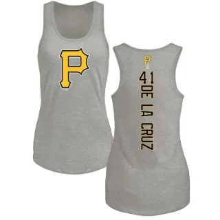 Women's Pittsburgh Pirates Bryan De La Cruz Ash Backer Tank Top