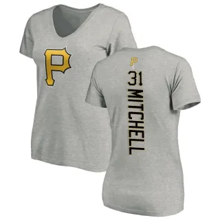 Women's Pittsburgh Pirates Cal Mitchell Ash Backer Slim Fit T-Shirt