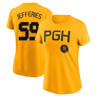 Women's Pittsburgh Pirates Daulton Jefferies Gold 2023 City Connect T-Shirt