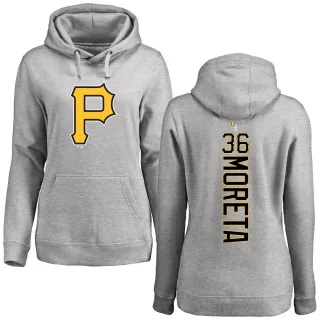 Women's Pittsburgh Pirates Dauri Moreta Ash Backer Pullover Hoodie