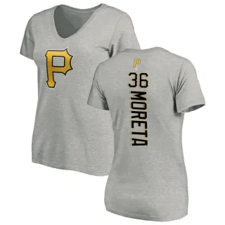 Women's Pittsburgh Pirates Dauri Moreta Ash Backer Slim Fit T-Shirt