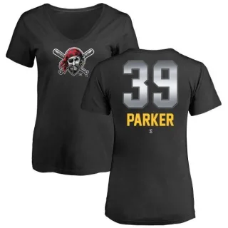 Women's Pittsburgh Pirates Dave Parker Black Midnight Mascot V-Neck T-Shirt