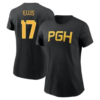 Women's Pittsburgh Pirates Dock Ellis Black 2023 City Connect Wordmark T-Shirt