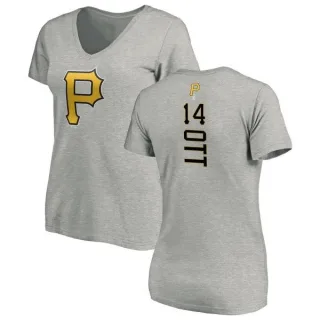 Women's Pittsburgh Pirates Ed Ott Ash Backer Slim Fit T-Shirt