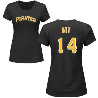 Women's Pittsburgh Pirates Ed Ott Black Roster T-Shirt