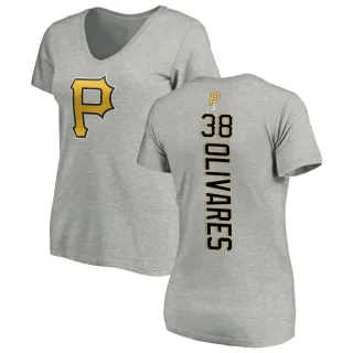 Women's Pittsburgh Pirates Edward Olivares Ash Backer Slim Fit T-Shirt