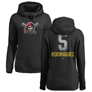 Women's Pittsburgh Pirates Endy Rodriguez Black Branded Midnight Mascot Pullover Hoodie -