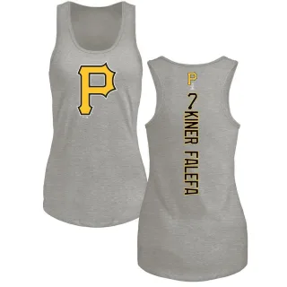 Women's Pittsburgh Pirates Isiah Kiner-Falefa Ash Backer Tank Top