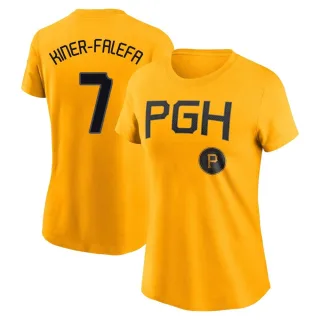 Women's Pittsburgh Pirates Isiah Kiner-Falefa Gold 2023 City Connect T-Shirt