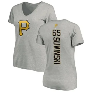 Women's Pittsburgh Pirates Jack Suwinski Ash Backer Slim Fit T-Shirt