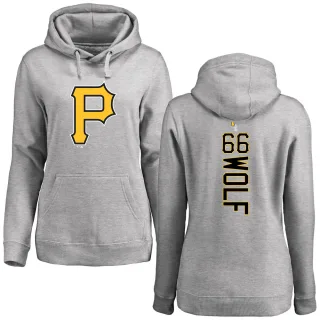 Women's Pittsburgh Pirates Jackson Wolf Ash Backer Pullover Hoodie