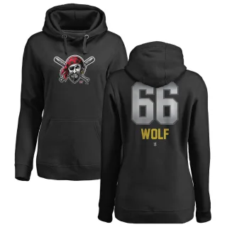 Women's Pittsburgh Pirates Jackson Wolf Black Branded Midnight Mascot Pullover Hoodie -