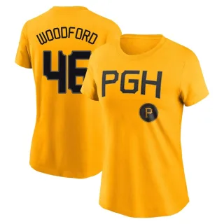 Women's Pittsburgh Pirates Jake Woodford Gold 2023 City Connect T-Shirt