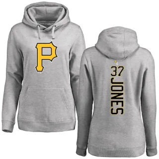 Women's Pittsburgh Pirates Jared Jones Ash Backer Pullover Hoodie