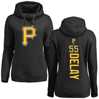 Women's Pittsburgh Pirates Jason Delay Black Backer Pullover Hoodie