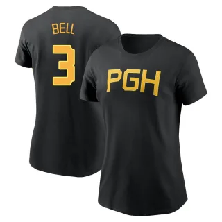 Women's Pittsburgh Pirates Jay Bell Black 2023 City Connect Wordmark T-Shirt