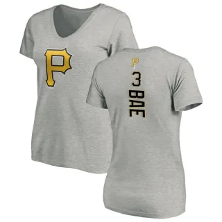 Women's Pittsburgh Pirates Ji Hwan Bae Ash Backer Slim Fit T-Shirt