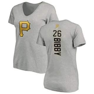 Women's Pittsburgh Pirates Jim Bibby Ash Backer Slim Fit T-Shirt