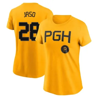 Women's Pittsburgh Pirates John Jaso Gold 2023 City Connect T-Shirt