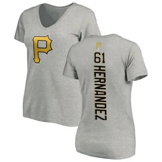 Women's Pittsburgh Pirates Jose Hernandez Ash Backer Slim Fit T-Shirt