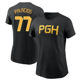 Women's Pittsburgh Pirates Joshua Palacios Black 2023 City Connect Wordmark T-Shirt