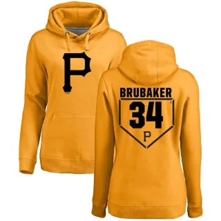 Women's Pittsburgh Pirates JT Brubaker Gold Branded RBI Pullover Hoodie -