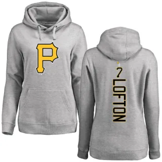 Women's Pittsburgh Pirates Kenny Lofton Ash Backer Pullover Hoodie