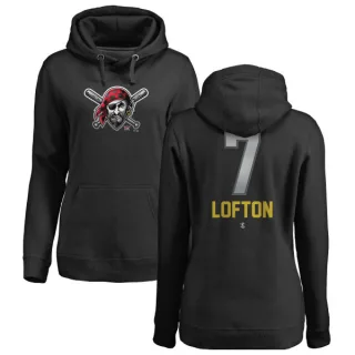 Women's Pittsburgh Pirates Kenny Lofton Black Branded Midnight Mascot Pullover Hoodie -