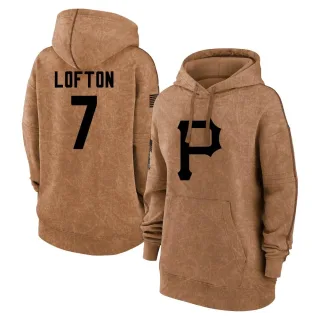 Women's Pittsburgh Pirates Kenny Lofton Brown 2023 Salute to Service Pullover Hoodie