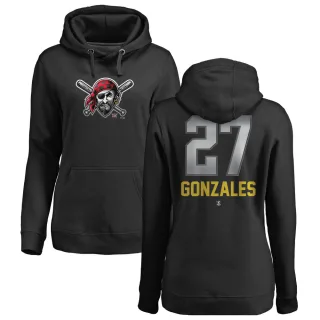 Women's Pittsburgh Pirates Marco Gonzales Black Branded Midnight Mascot Pullover Hoodie -