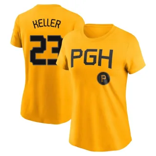 Women's Pittsburgh Pirates Mitch Keller Gold 2023 City Connect T-Shirt