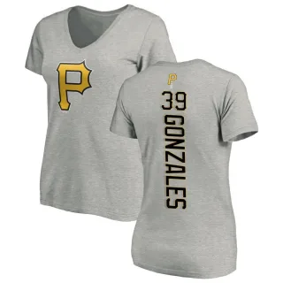 Women's Pittsburgh Pirates Nick Gonzales Ash Backer Slim Fit T-Shirt