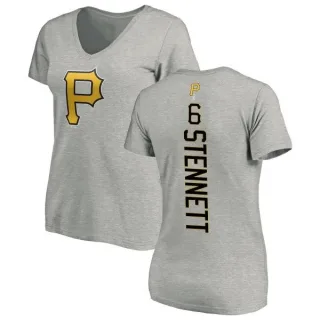 Women's Pittsburgh Pirates Rennie Stennett Ash Backer Slim Fit T-Shirt